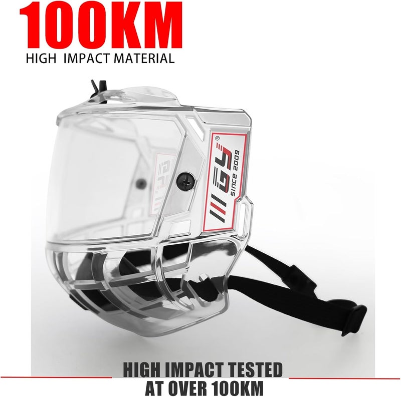 GY Hockey Full Shield Visor Junior Ice Hockey Helmet Full Face Protection Visor Youth Anti-Scratch/Anti-Fog - Image 2